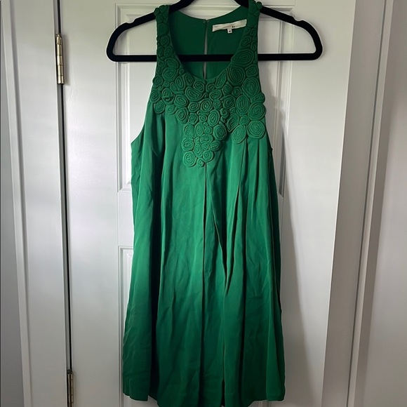 3.1 PHILLIP LIM green rosette silk dress size 4 - Picture 1 of 7